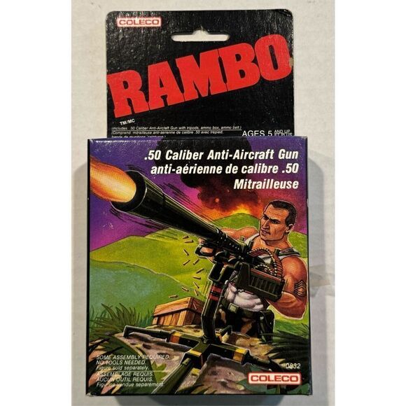 Coleco RAMBO 1985/86  .50 Caliber Anti-Aircraft Gun Factory New in Box - Picture 8 of 8